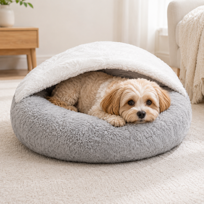 Hooded Cozy Cave Pet Bed (22")