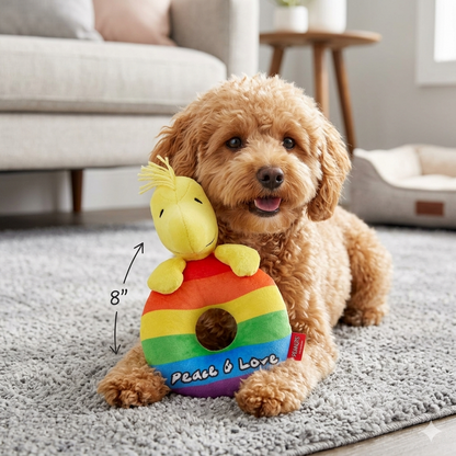 Peanuts Woodstock Peace & Love Plush Dog Toy (8")
