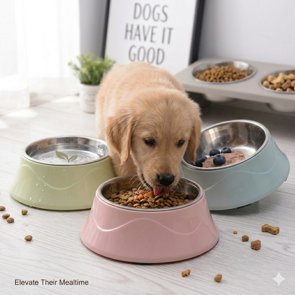 Stainless Steel Non-Slip Pet Bowl (0.4L)