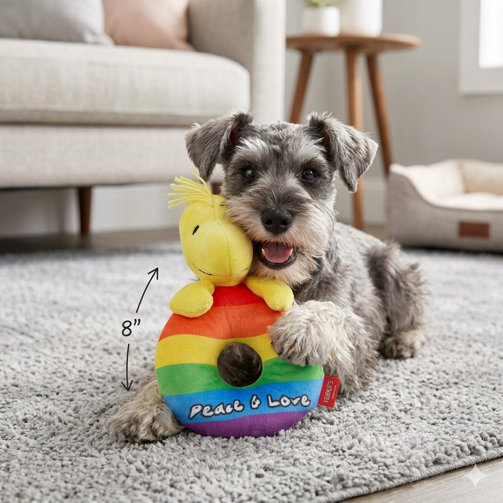 Peanuts Woodstock Peace & Love Plush Dog Toy (8")