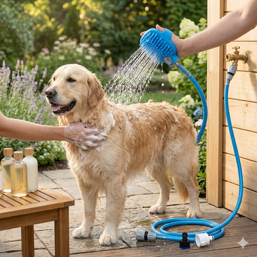 Outdoor Dog Bath Brush – Easy Pet Bath & Grooming Tool