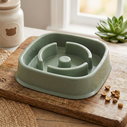 Eco-Friendly Slow Feed Pet Bowl for Dogs & Cats