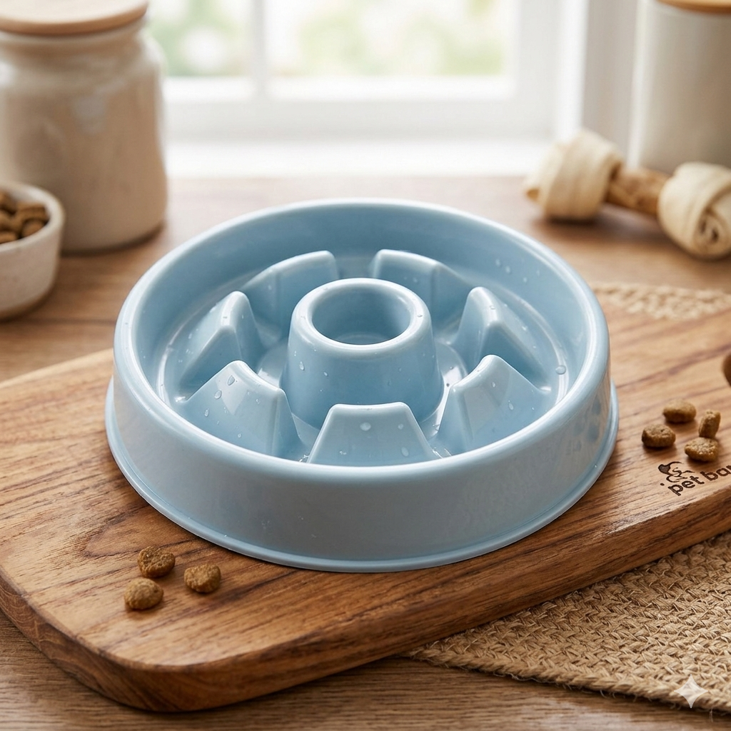 Eco-Friendly Slow Feed Pet Bowl for Dogs & Cats