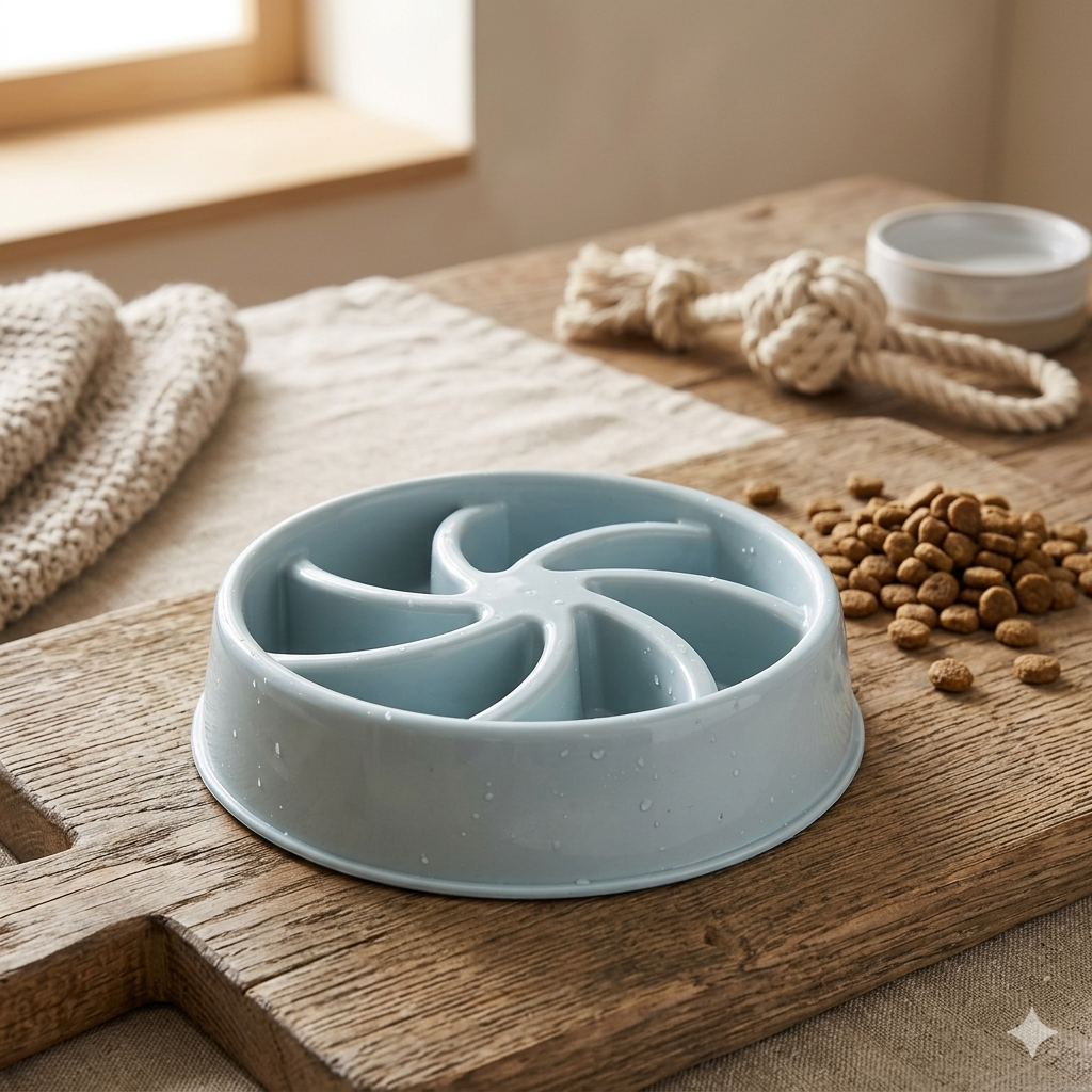 Eco-Friendly Slow Feed Pet Bowl for Dogs & Cats