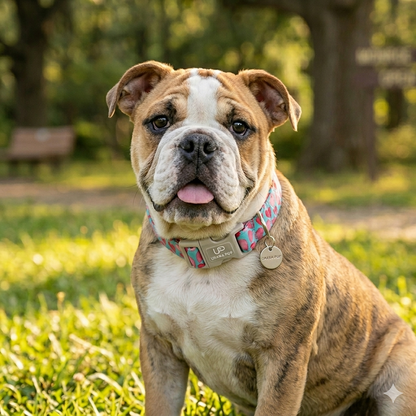 Pink Heart Dog Collar – Quick Release Adjustable Collar for Puppies & Small Dogs